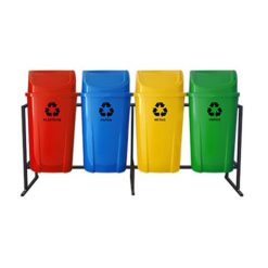 Conjunto 4 Lixeiras de Coleta Seletiva 60 Litros EV-CJ0460