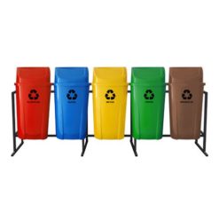 Conjunto 5 Lixeiras de Coleta Seletiva 60 Litros EV-CJ0560